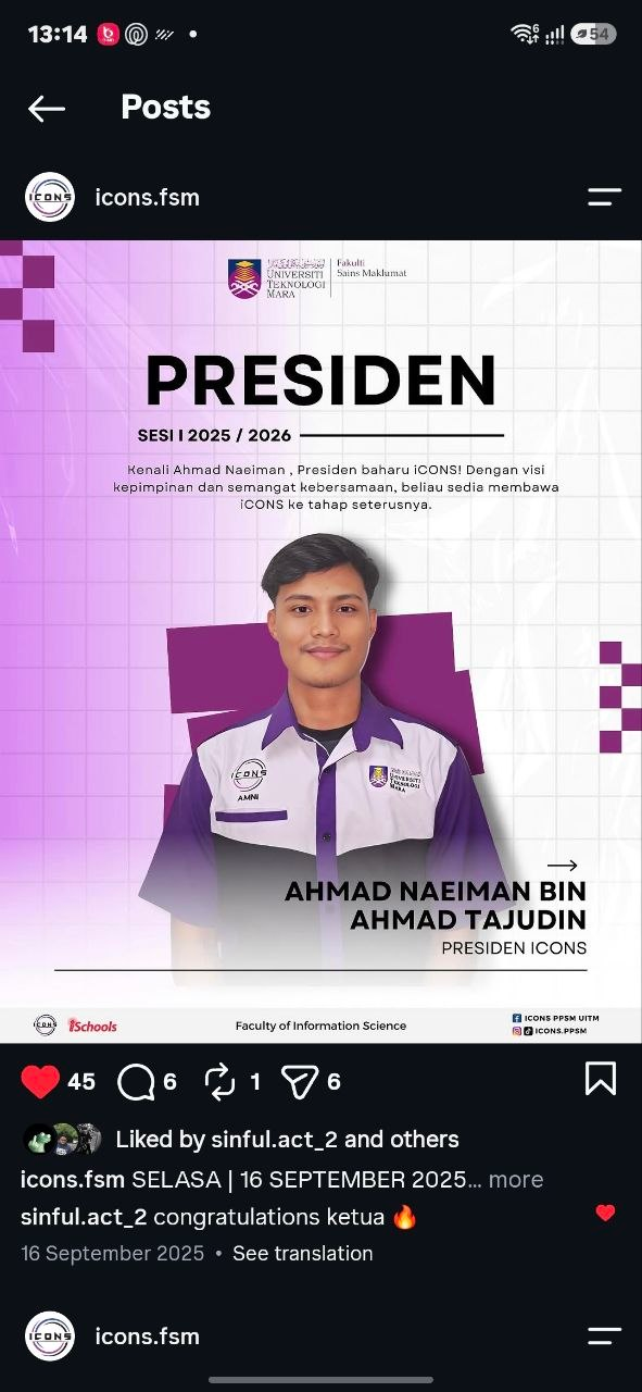 Information Content Society president announcement post