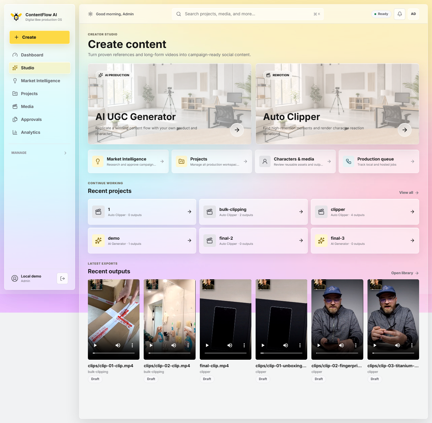 AI Content System supporting visual 2